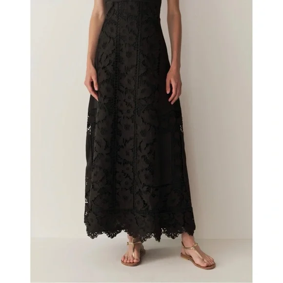 NWT DÔEN Heirloom Maxi Lace Black Mariza Linen Dress - Picture 4 of 8